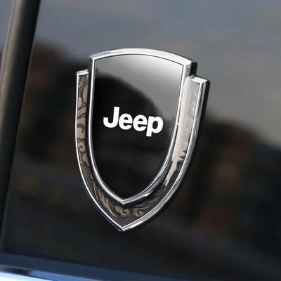 3D Metal Shield Car Emblem Sticker for Wrangler Grand Cherokee JK Auto Fender Trunk Body Badge Decal Exterior Accessories