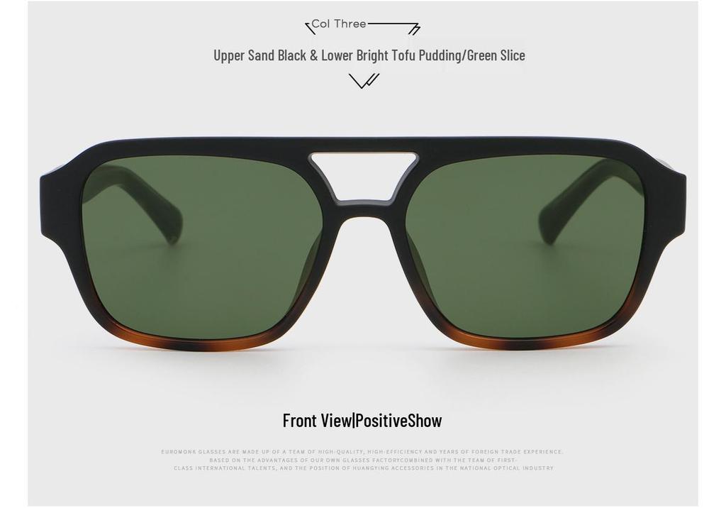 Polarized High-End Double Bridge UV Protection Sunglasses for Men & Women - Face Slimming Style