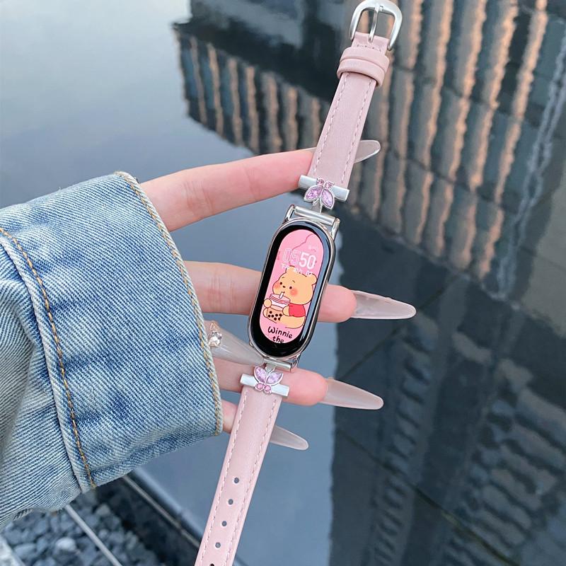 Luksusowy skórzany pasek do paska Xiaomi Mi Band 9 Wymiana paska wielokolorowego do paska Xiaomi Mi Band 8 Bransoleta Correa