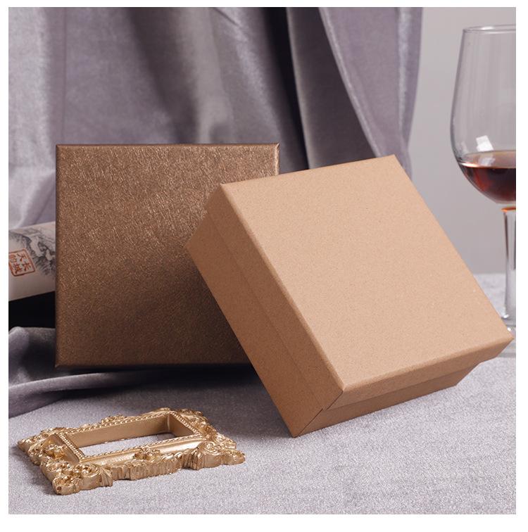 13x13x5.5cm Brown Kraft Paper Covered Cardboard Box Cardboard Travel Ring Necklace Earring Packaging Organizer Boxes  Black Men's Belt Packaging Box
