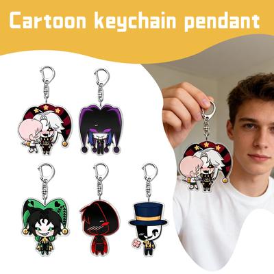 Cute Game Character Keychain Bag Pendant Durable Metal Key Ring Accessory for Kids Friends Gift Practical Everyday Use