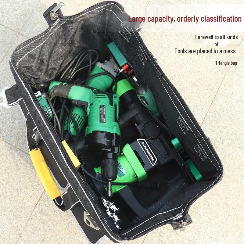 Slitstark axelverktygsväska i canvas för män - Multifunktionell, förtjockad, slitstark för elektriker & byggnadsarbetare