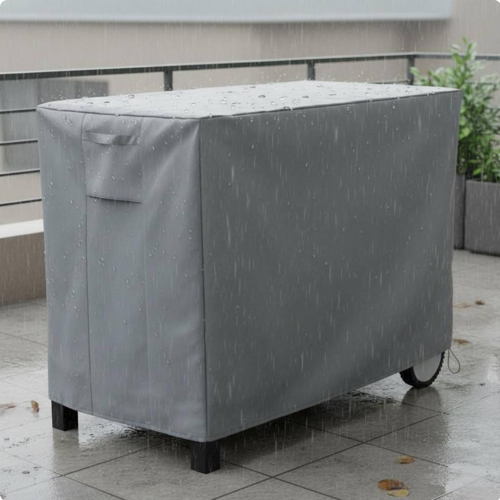 Waterproof Dirt Cover Dustproof Outdoor Table Cover Patio Furniture Protector Sun Protection Drawstring Closure for Balcony