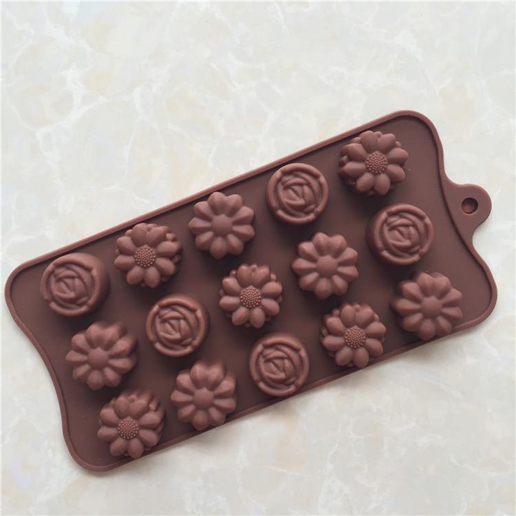 15 Even Small Flower Shape Silicone Chocolate Mold Ice Food Grade Mold Easy To Release Mold