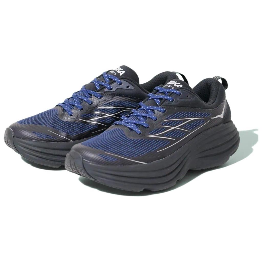 HOKA Bondi 8 Caged Stealth Tech Pack - Midnight Blue Black Men Sneakers 1155391-MDNGH