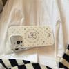 Magnetic Double Layer Beige Polka Dot Puppy Phone Case For iPhone 17 Pro 16 15 14 17 Pro Max Shockproof Cover Girl 17pro