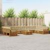 Outdoor Sofa Set 11 pcs Natural and Beige Solid Acacia Wood