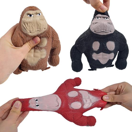 Stress Relief Gorilla Squeeze Toy Soft Stretchy Orangutan Sensory Toy Concentration Aid Hand Exercise Relaxation Ball Party Favors