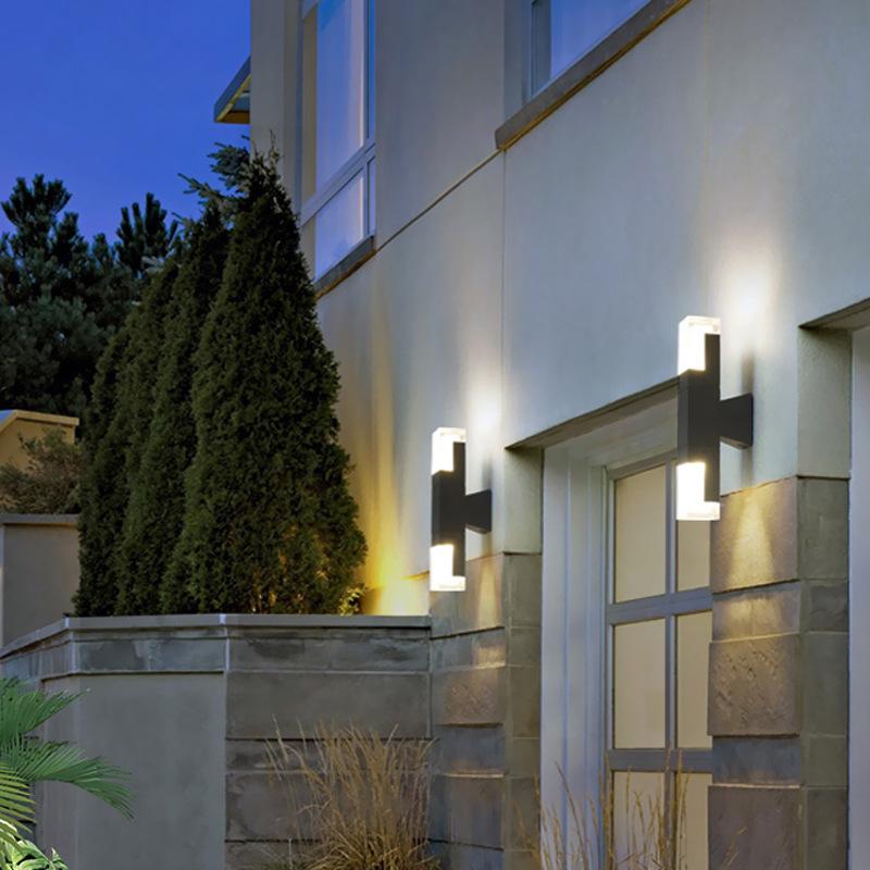 Aluminum LED sensor outdoor wall lamps waterproof acrylic wall lamp staircase hallway exterior courtyard balcony wall light