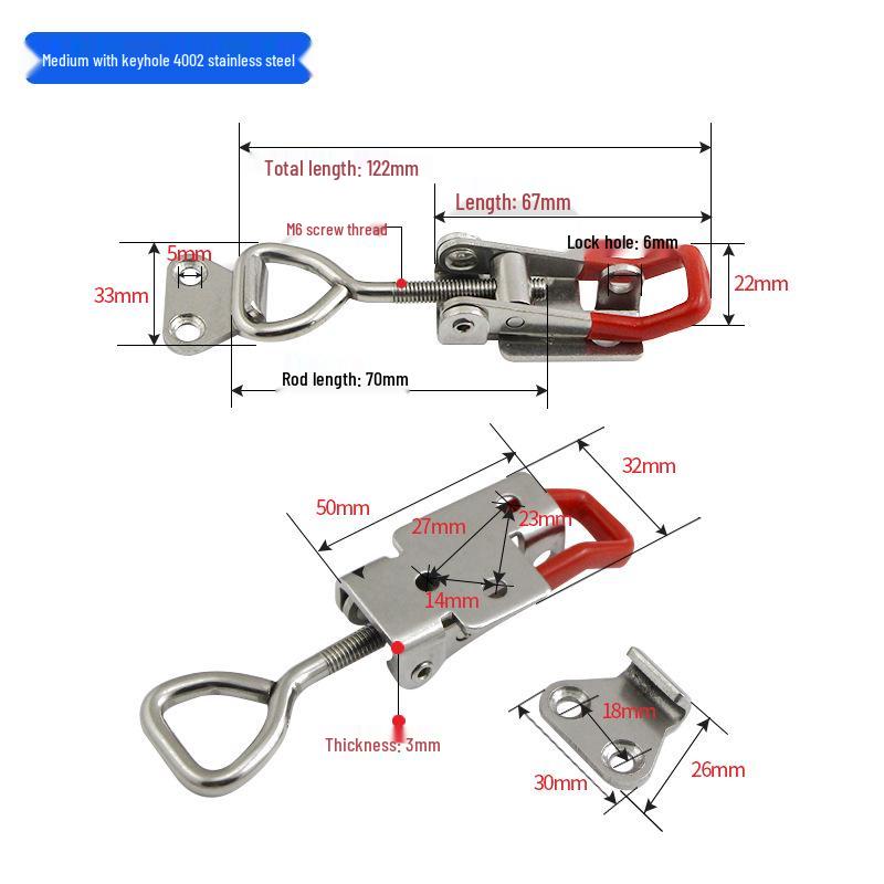 30 Stainless Steel Quick Release Adjustable Toggle Latch Lock Clip Box Buckle