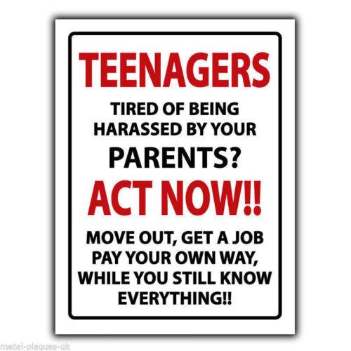 METAL SIGN WALL PLAQUE TEENAGERS ACT NOW humorous funny poster picture printAluminum 20x30cm(7.8x11.8inch)