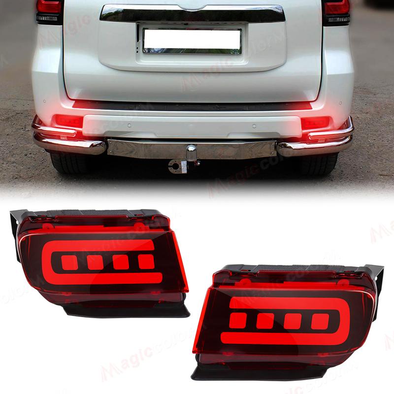 For Toyota Land Cruiser Prado 150 LC150 FJ150 GRJ150 2010 -  Rear Bumper Reflector LED Car Tail Lamp Brake Turn Signal Light