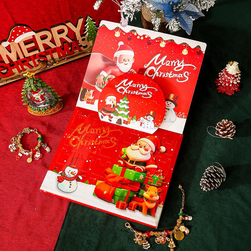 Christmas Joy Blind Box: 40-Piece Pop-It Bracelet Toy Set for Kids