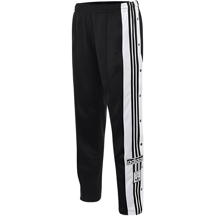 Adidas Originals Side Split High Waist Straight Leg Striped Track Pants Women Black KB2468 M