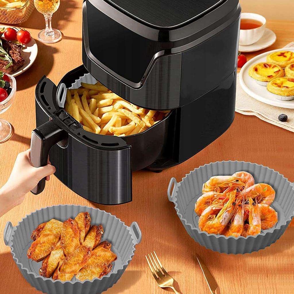 Silicone Round Form Air Fryer Basket For Fat-Free Fryer