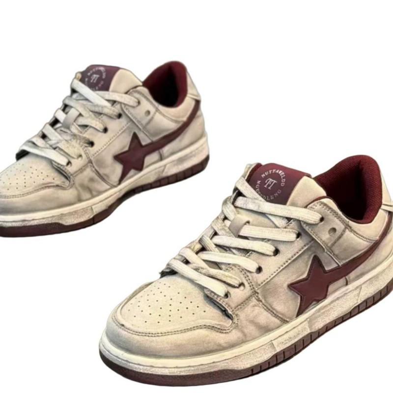 Stylish Platform Sneakers With Star Detail Retro Low Top Casual Shoes Men Women