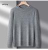 Men's American Tommy Wool Round Neck Thickened Cashmere Sweater - Casual Solid Color Knit Pullover