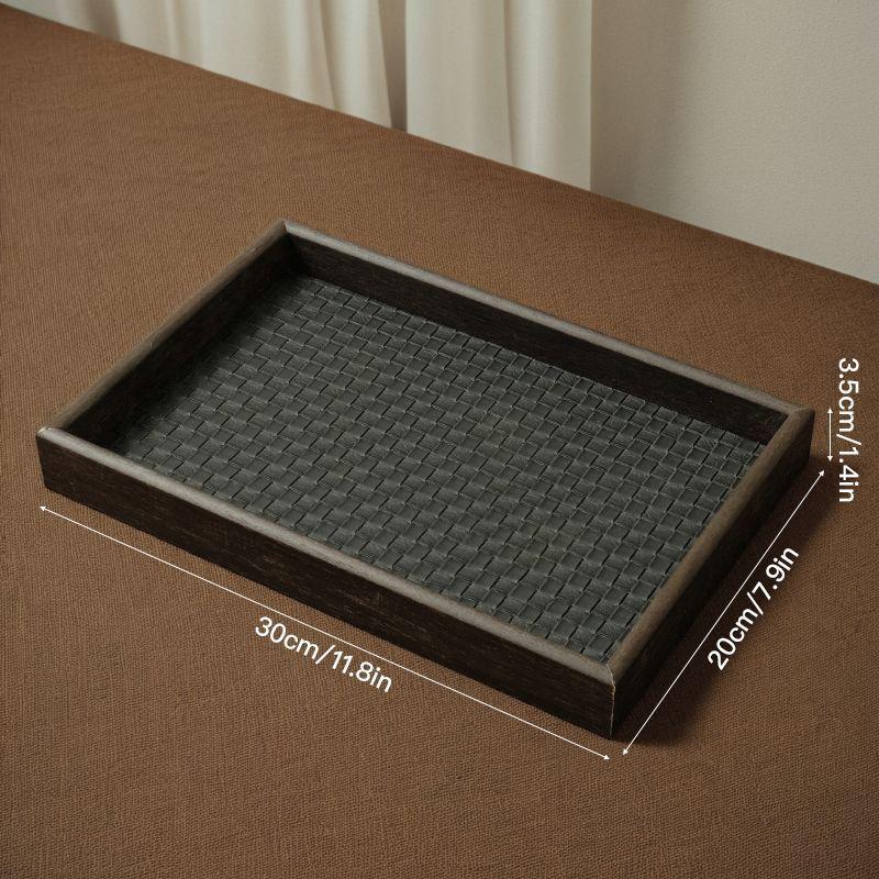 Caixa de Armazenamento de Joias de Madeira para Mesa com Base de Couro - Bandeja Decorativa de Alto Valor para Hall de Entrada Luxuoso