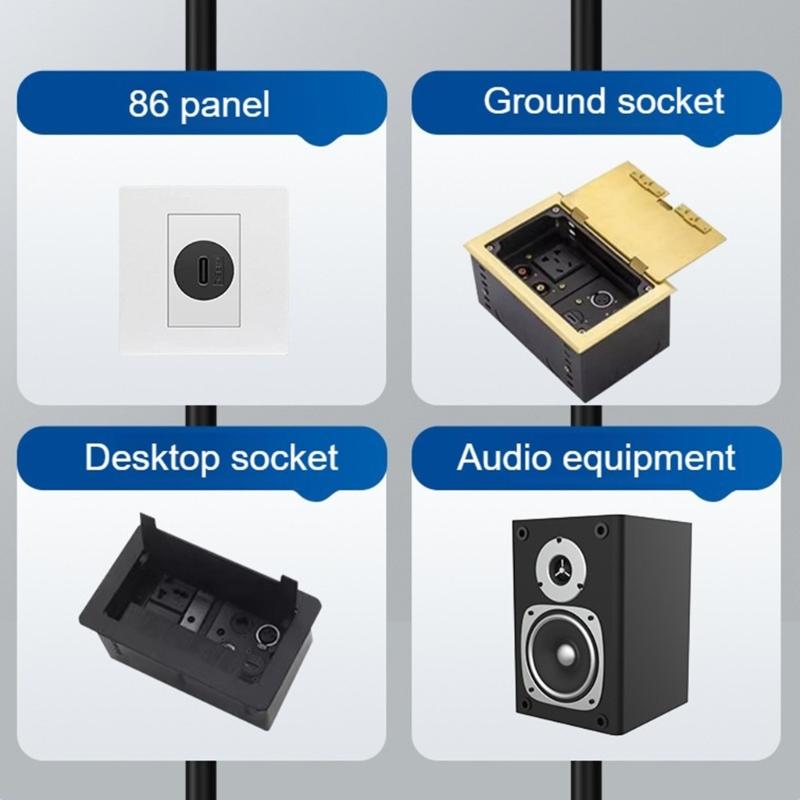 Waterproof USB C Panel Mount Cable Plug And Play Support Fast Charging &Data Transmission For Various Electronics