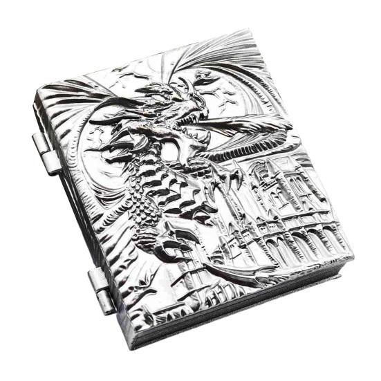 7-in-1 Rotating Dice Box Vintage Magic Spell Book with Dragon Relief Dice