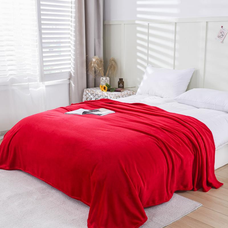 Einfarbige Decke, Korallenfleece, Dicke Flanell-Nap-Decke, Einzel- und Doppelbettdecke, Sofadecke