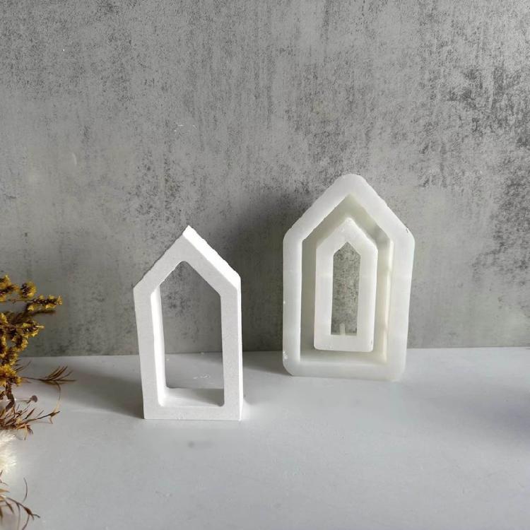Haus Silikonform Beton Gipsform DIY Aromatherapie Kerze Harzformen