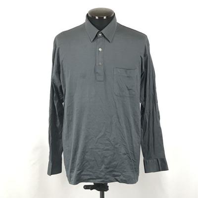 1980s-90s Christian MONSIEUR Long Sleeve Polo Shirt Men's L Gray(USED)