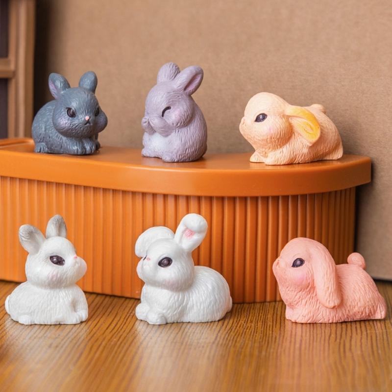 10Pcs Miniature Rabbit Figurines Resin Animal Statues Perfectly for Easter Decorations and Birthday Cake Toppers