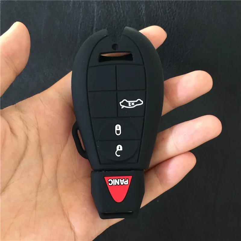 Silicone Car Key Case Cover  For Dodge Ram 1500 2500 3500 4500 Fobik Chrysler Magnum Challenger Charger 4 Buttons Key Covers