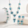 Jewelry Necklace Set  Exquisite Elegant Red/Blue/Silver Etc/Zircon  Necklace Bracelet With Earrings
