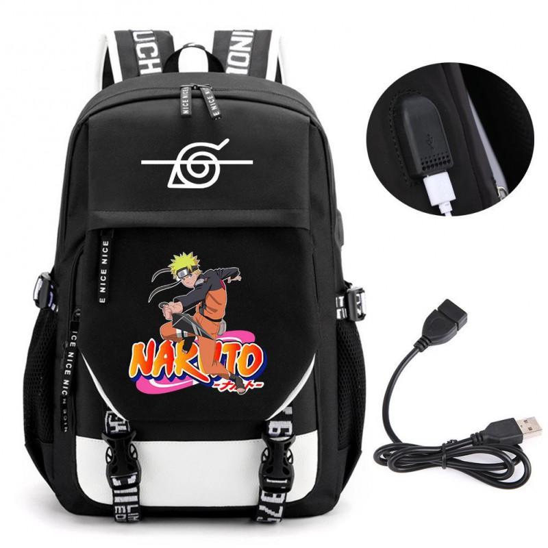 Großes Fassungsvermögen Anime Naruto Inspiriertes Rucksack für Teenager Schüler Tägliche Nutzung Laptop Reisetasche Urbaner Stil