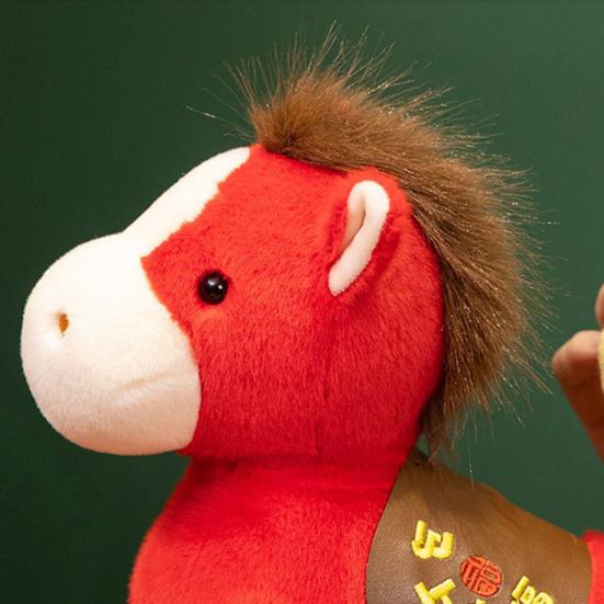 Horse Plush Doll New Year Decoration Soft Lucky Horse Mascot Desk Car Decor for Spring Festival