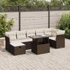 VidaXL Garden Lounge Set 8 Pcs with Brown Cushions Wicker 3327793