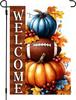 Fall Football Pumpkins Garden Ag 12x18 Double Sided, Burlap Seasonal Holiday Autumn Farmhouse Welcome Garden Ags Fall Ou