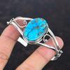 Armreif aus tibetischem Türkis, Edelstein-Manschettenarmband, 925 Sterlingsilber, verstellbarer Armreif, anständiger Schmuck, handgefertigtes Manschettenarmband, Geschenke für Freunde