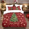 Christmas Bedding Set Printed Christmas Theme Duvet Cover Set Soft Single Double Size Bed Set  Christmas Gift Tree Decoratio