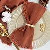 Sub-Cotton Linen Napkin with Tassels for Elegant Dining & Photography Decor