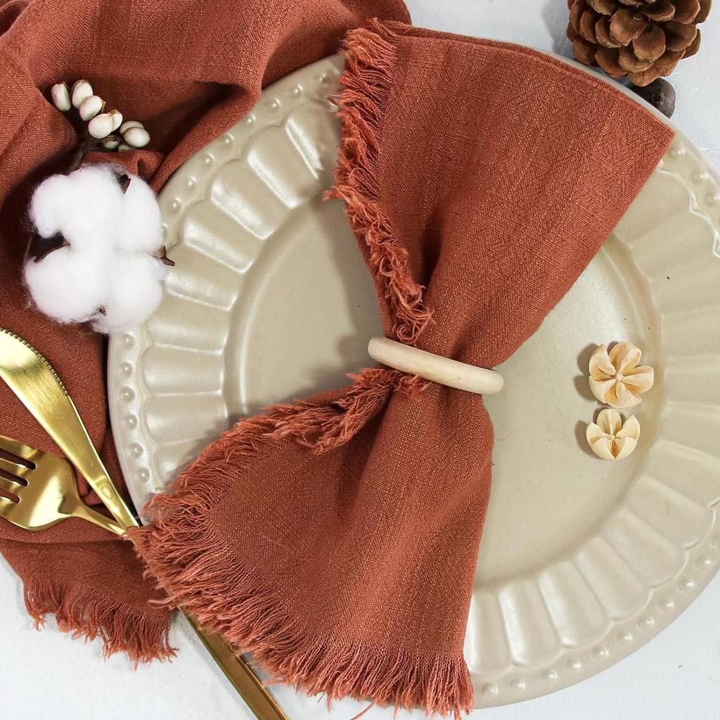 Sub-Cotton Linen Napkin with Tassels for Elegant Dining & Photography Decor