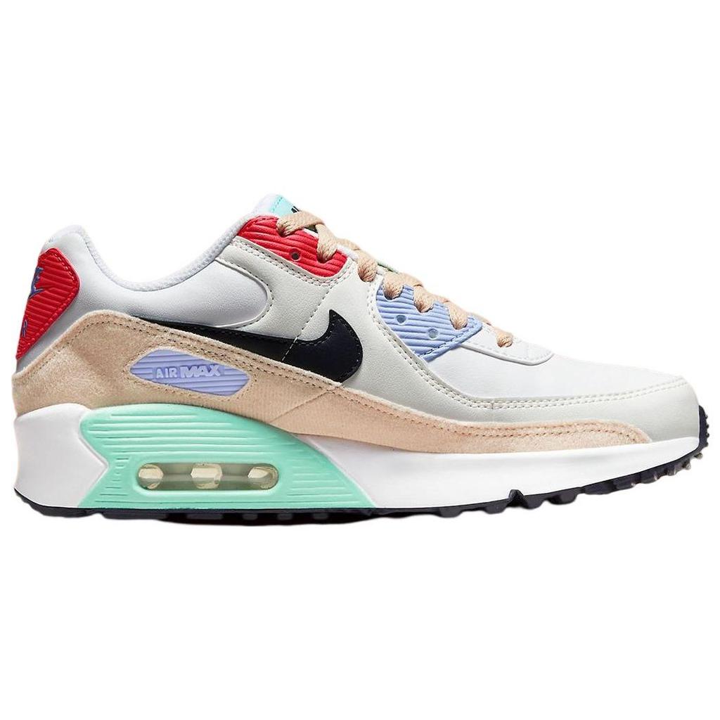 Nike Air Max 90 Leather SE GS Nášivky Dětské Tenisky Bílá Písková Kobaltově Blažená DZ2888-100