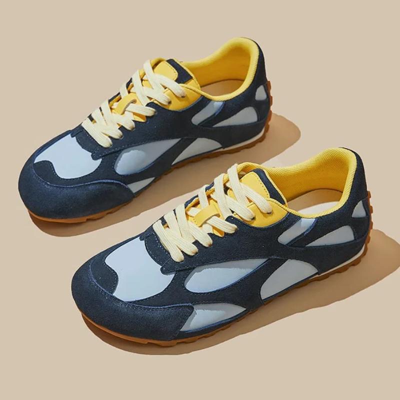 Fashion Fashion Mixed Colors Lace Up Brand Flat Sneakers Women Comfortable Non-slip Running Derby Shoes Large Size Casual Slip On Shoes