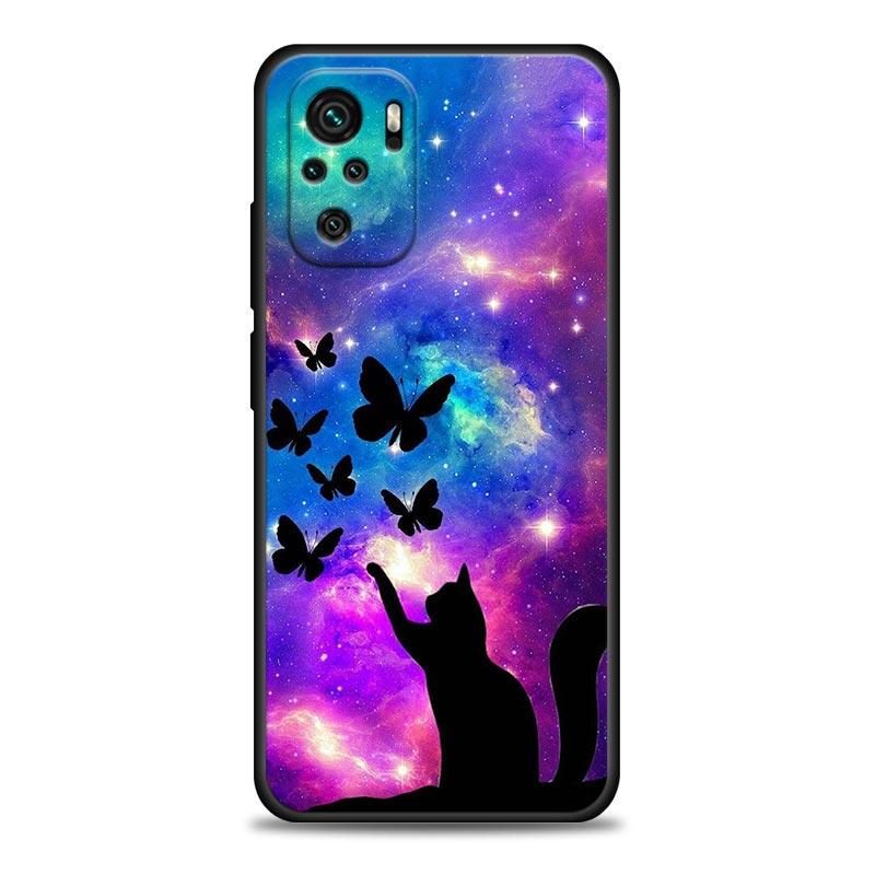 Funny Cute Cat Line Art Phone Case For Xiaomi Redmi Note 11 10 9 8 Pro 9S 8A 10S 11S Soft Cover For Redmi Note 8Pro 10Pro Fundas