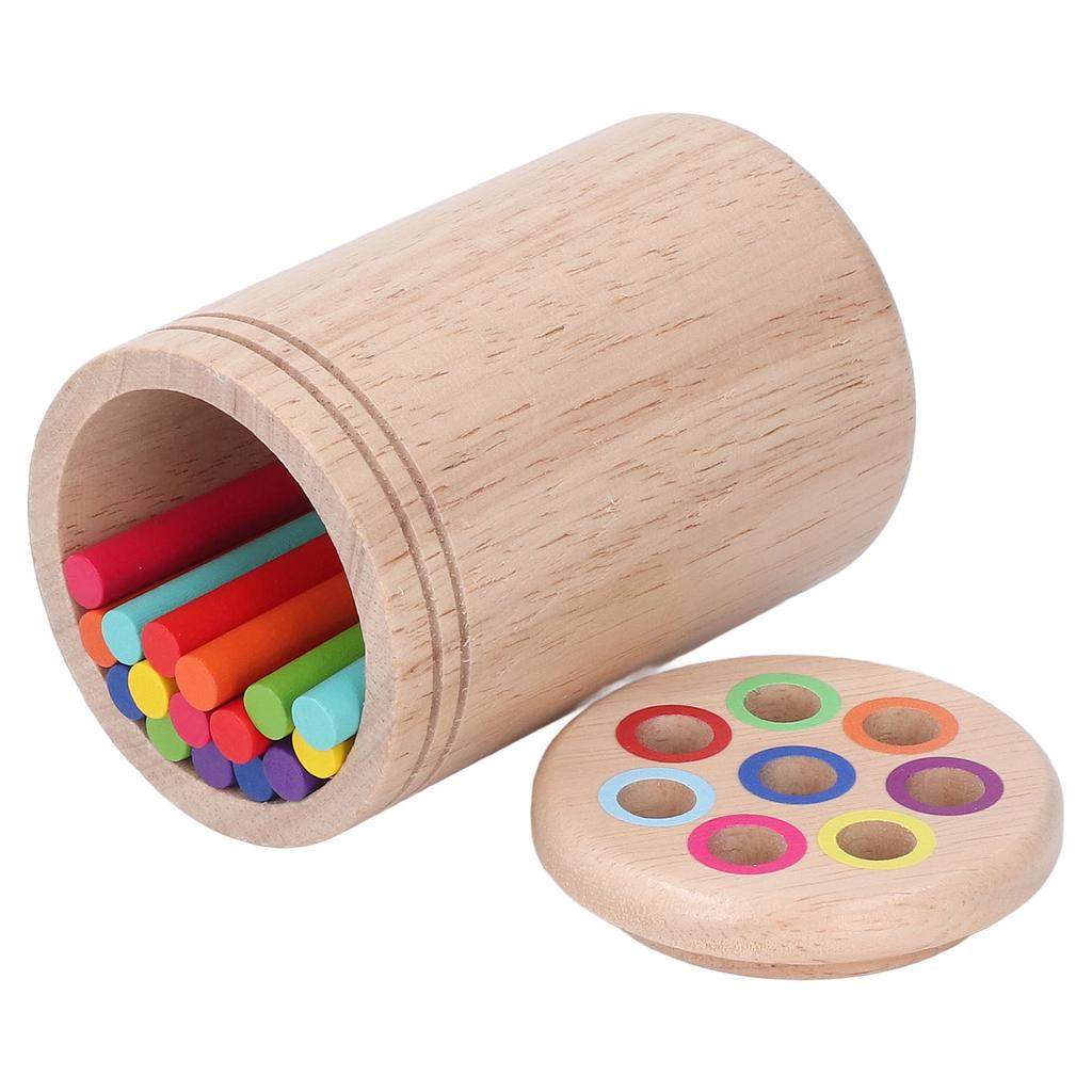 Wooden Learning Color Sorting Toy Educational Fine Motor Skills Sensory Matching Game with 16
