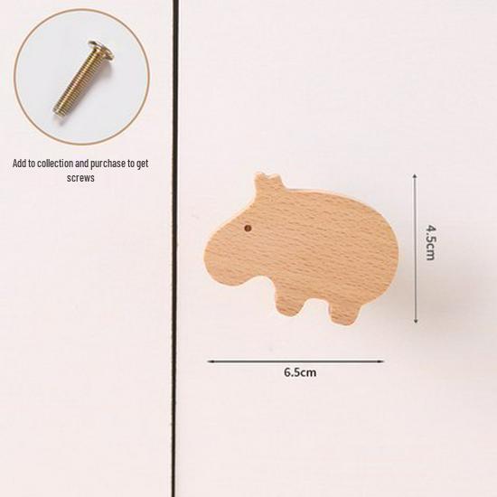 Nordic Star Moon Cloud Children's Wardrobe Handle - Solid Wood