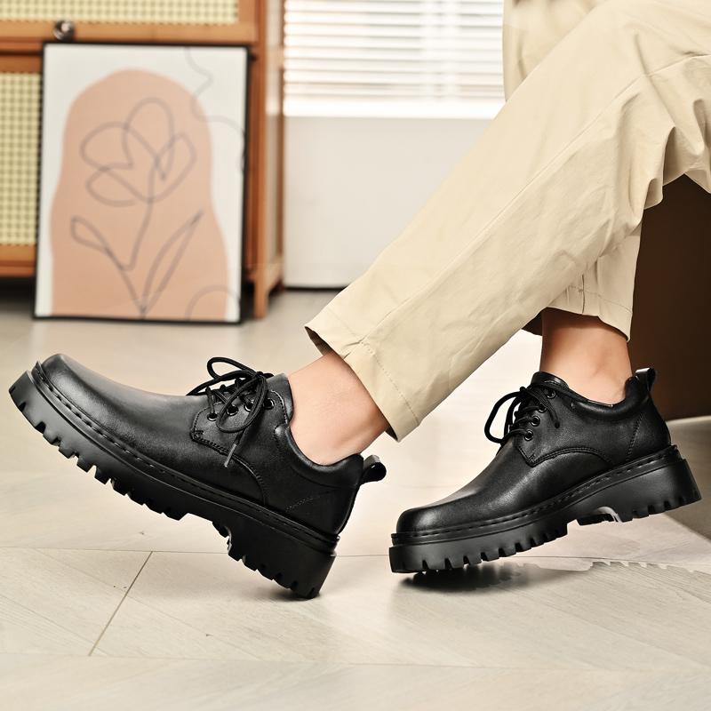 Fashion Derby Thick soled Men's Shoes Fashionable minimalist style Leisure Business Office Outdoor wedding party adult quality shoes