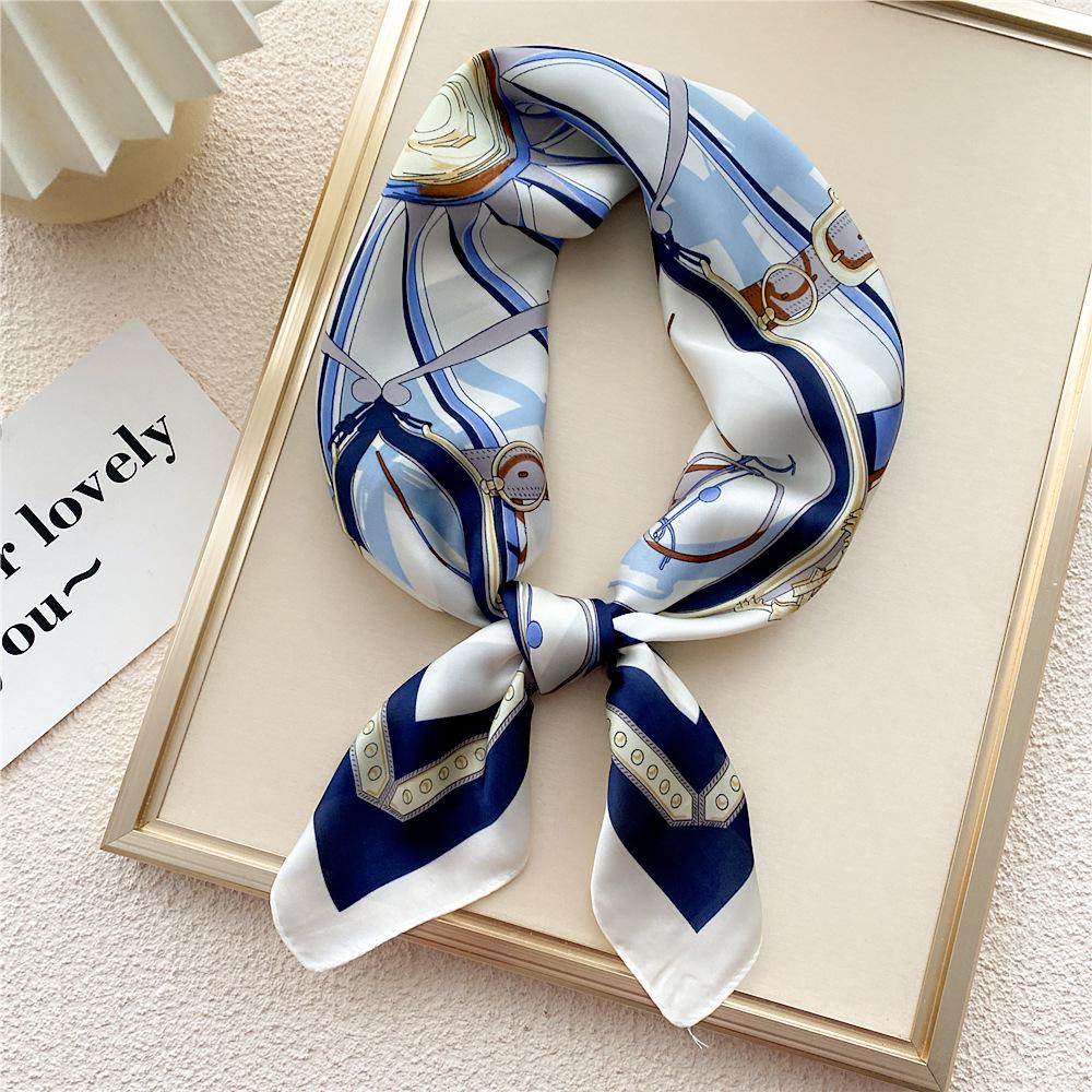 70 Small Square Silk Scarf: Women's Retro Chic Sunscreen Neck, Head, or Wrist Scarf In Korean Style for Autumn and Winter