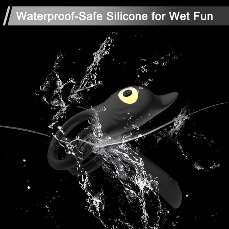 Daji Lock Essence Ring 10-Gang Vibrations-Hodenring mit Drahtloser Fernbedienung, Silikon-Penisvibrator für Paare, USB Wiederaufladbares Erwachsenenspielzeug