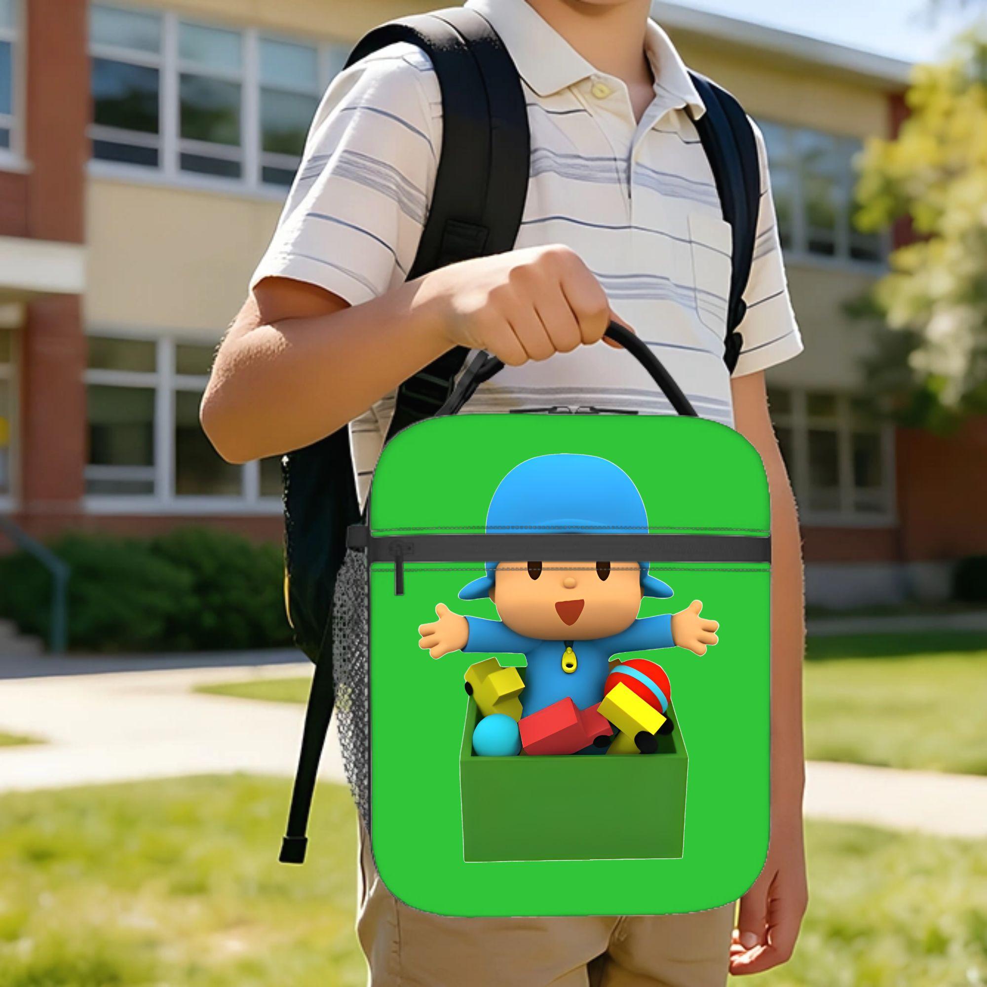 Pocoyoed Toys Insulated Lunch Bags Cooler Bag Reusable,Meal Container  Portable Tote Lunch Box Girl Boy School  Picnic One Size
