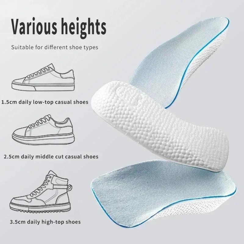 Men and Women Insoles for Flat Feet High Arch Support Heel Lift Memory Foam Soft Shoe Pads for Sneakers Running Shoes