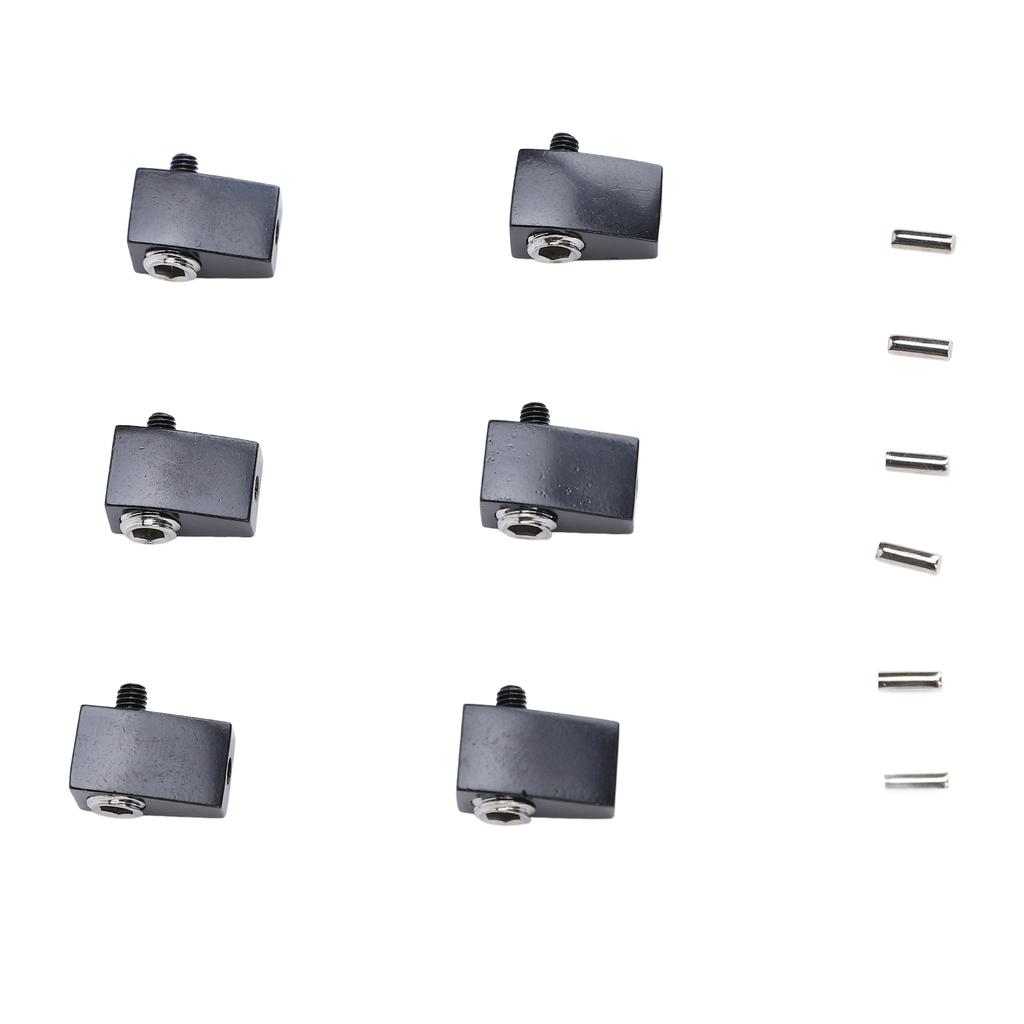 6Pcs Guitar String Locking Nut Split Type Bridge Lock Headless Electric Guitar Parts Accessories Black