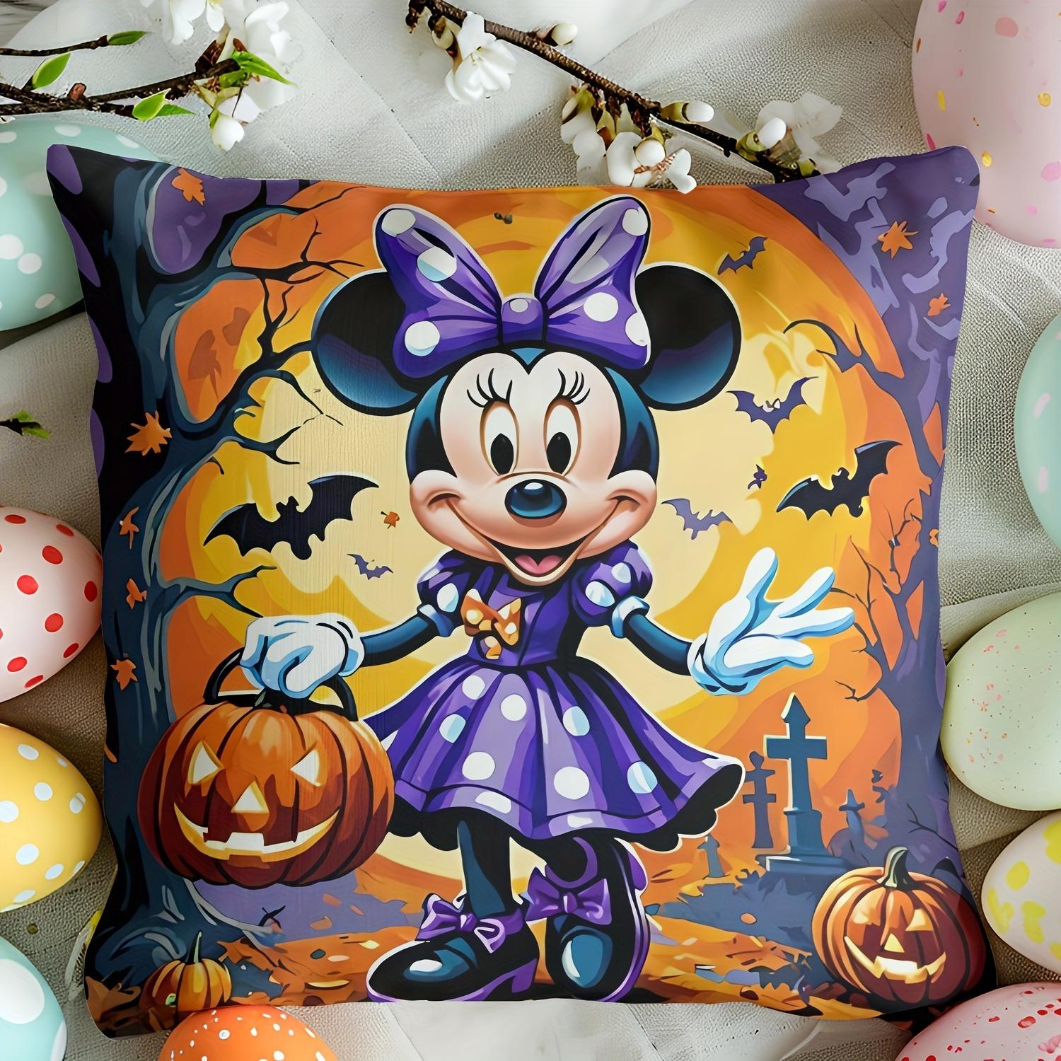 

Minnie Mouse Halloween Pillowcase: Spooky and Adorable for Your Festive Decor Sofa room cushion cover, party decoration, gift 16x16Inch